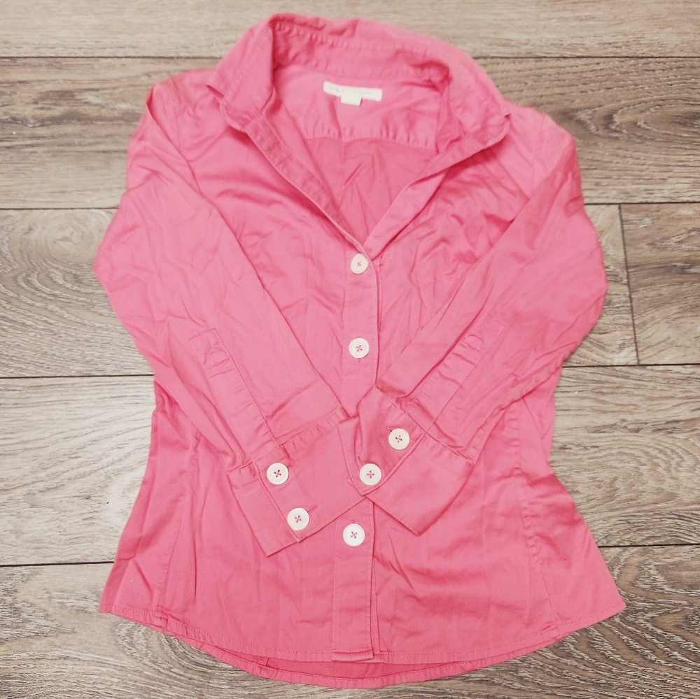 Xs banana Republic hot pink vintage button-down long sleeve top